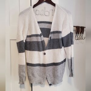 Grey & White striped sweater